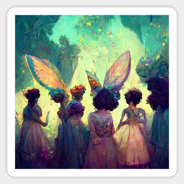 A faerie party at dusk Sticker by KimTurner